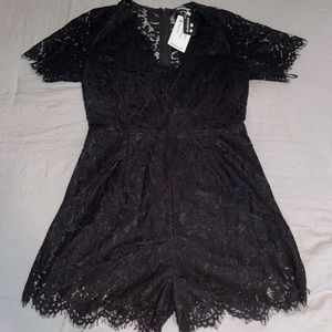 Black lace romper